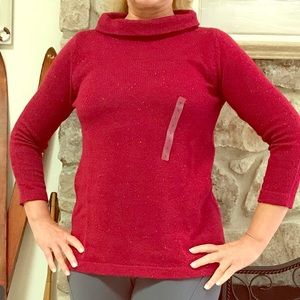Ann Taylor Loft Red Boat Neck Sweater